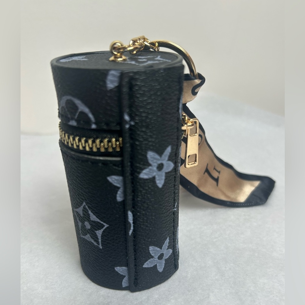 Elegant Designer Print Cylinder Pouch with Scarf - Picture 5 of 15